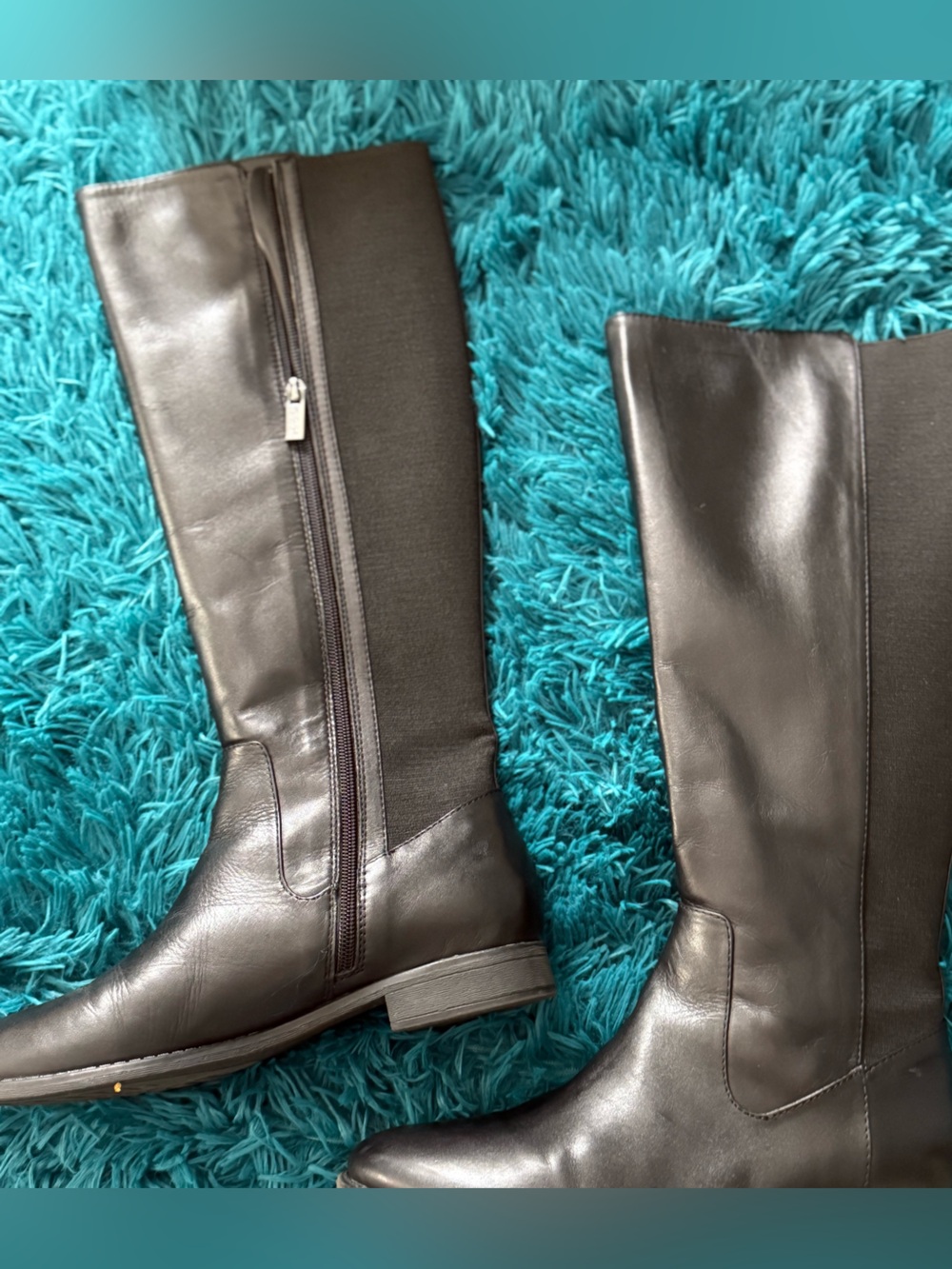 Kenneth Cole Black Leather Knee-High Boots
